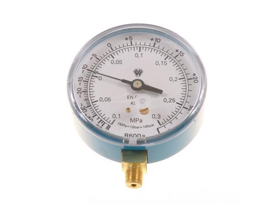 Replacement pressure gauge low pressure R600a, diameter 80 mm, connection 1/8" NPT