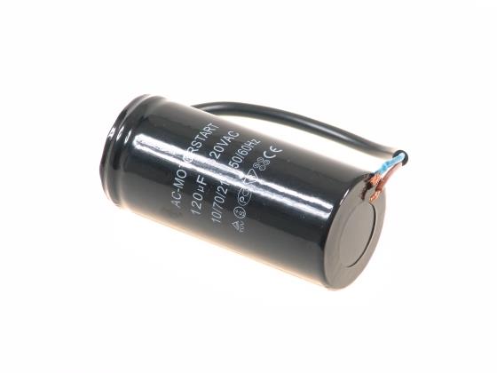 Condensador de arranque TC 544, 120 uF, 320V, d = 42x80 mm, cable 25 cm