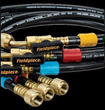 Zestaw węży do napełniania czynnikiem chłodniczym z zaworem zwrotnym 1,5 m (czerwony, niebieski, żółty) 1/4" SAE - Fieldpiece HR3C - A1 & A2L #1