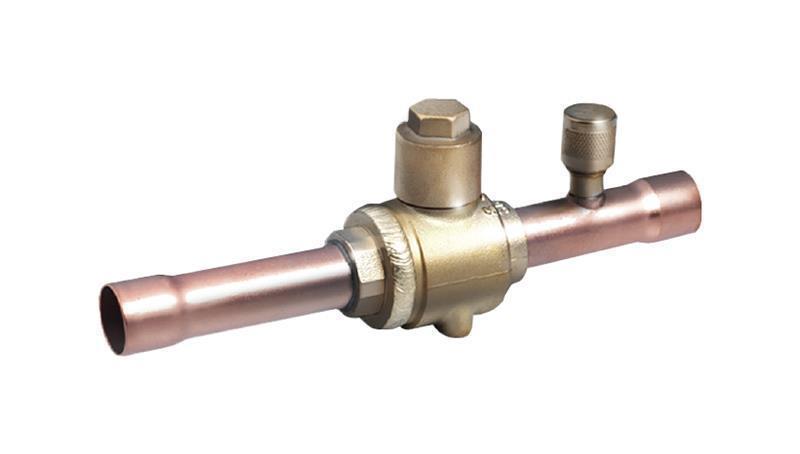 Zawór kulowy z przyłączem serwisowym Sanhua - 5/8" (16 mm) ODF, kv 13,80, SBV(M)-JA5YHSY-1-S