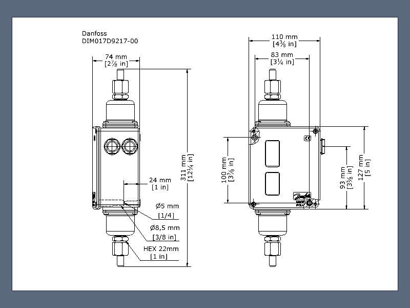 Danfoss drukschakelaar RT262A 017D002766