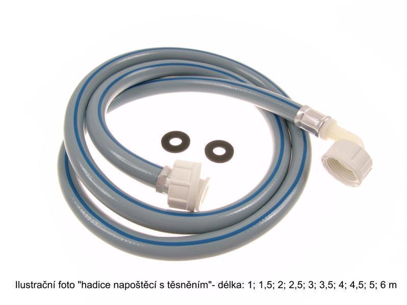 Inlet hose 4.5 m with seal, union nuts, one side with 90 degree bend