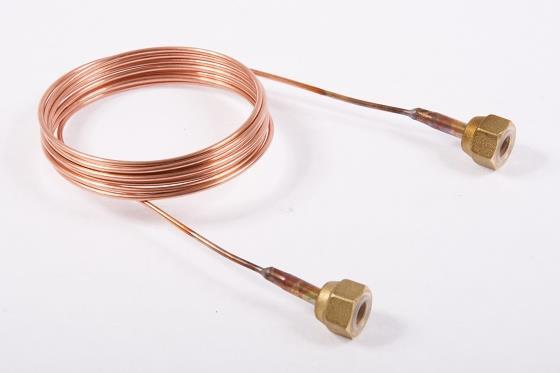 Conduite d'équilibrage de pression / tube capillaire avec écrou-raccord 1/4" SAE, L = 2,0 m, avec poussoir de soupape