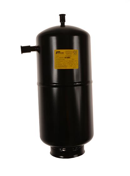 Refrigerant collector, 33 BAR, 6.0 l, inlet 14 mm ODS, outlet 10 mm, M10,
