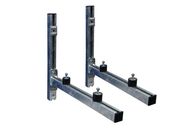 Kit soportes de pared galvanizados en caliente 38x40x520 mm incl. amortiguador de vibraciones M8