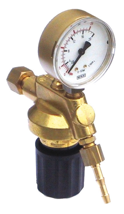Riduttore di pressione a punto di prelievo PERKEO argon/CO2, campo di misura 0-20 l/min