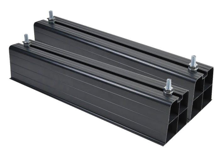Draagbalkset SB-1000 kunststof zwart 1000mm incl. M10 schroeven