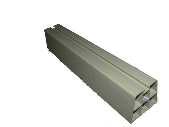 Soporte de suelo, L = 1000 mm, H = 80 mm, M = 140 kg, material PVC, blanco