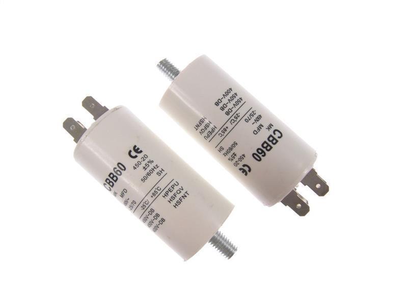 Capacitor SC 1141, 8 uF, 450-500 V (4 x blade terminals + screw)