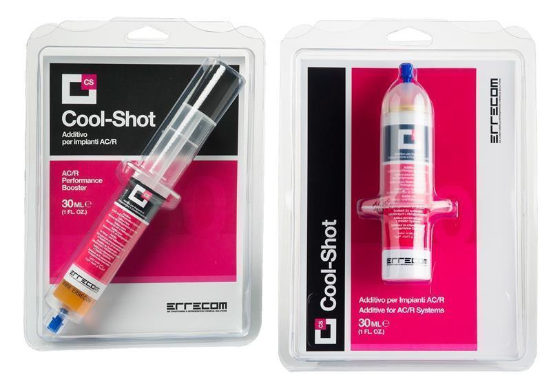 Cool Shot powerbooster 30 ml cartridge met 1/4" & 5/16" SAE-adapter voor koel- en aircosystemen in auto's