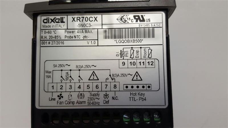 Controlador de refrigeración Dixell / Copeland XR70CX 5N0C3, 230 V, 20 A, panel de control- se sustituirá por XR70CH