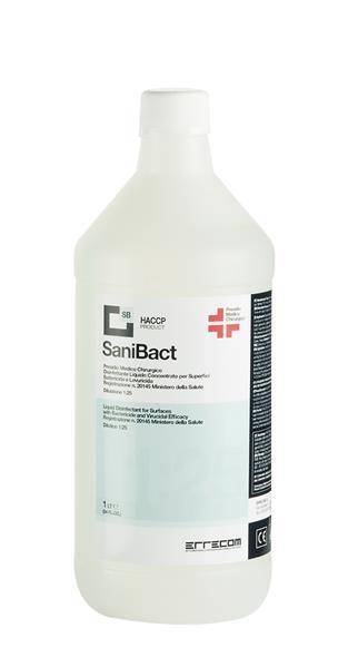 SaniBact Antibactérien contre la grippe, l'hépatite, les virus Ebola Récipient en plastique 1 L Dilution 1:25 pour les évaporateurs et les surfaces dans les hôpitaux, les écoles, les boucheries, les boulangeries, les restaurants, les hôtels