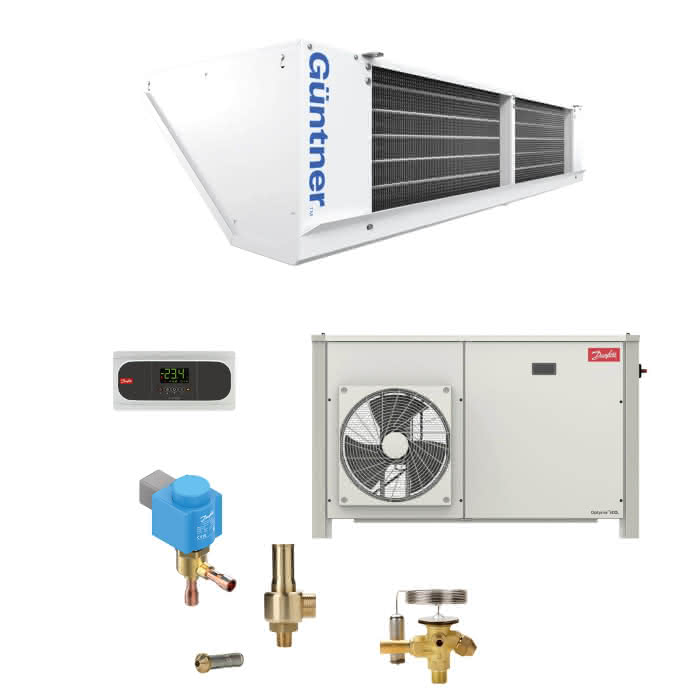 Complete refrigeration set CO2 (R744) for outdoor installation, deep-freeze normal refrigeration 4.50 kW normal refrigeration