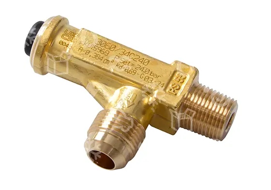 Zawór bezpieczeństwa CASTEL 3060/34C240, wkręcany, 3/8" NPT - 1/2" SAE, 24 bar
