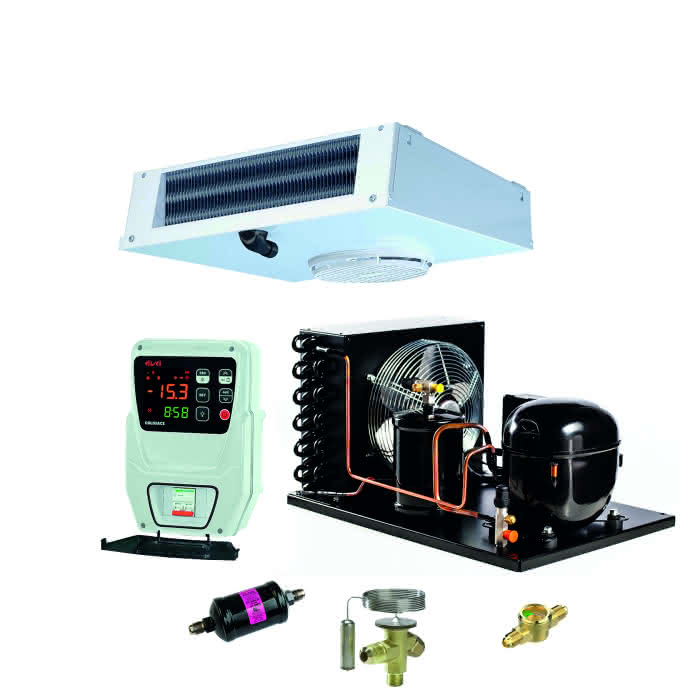 FrigoLine standard refrigeration set with R513A/R134A recirculating air defrosting, 1.9 kW, up to 30 m³
