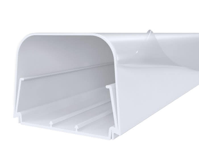 Canalina EuroSplit Vecamco 80x60mm, lunghezza 2m + pellicola protettiva, RAL9010