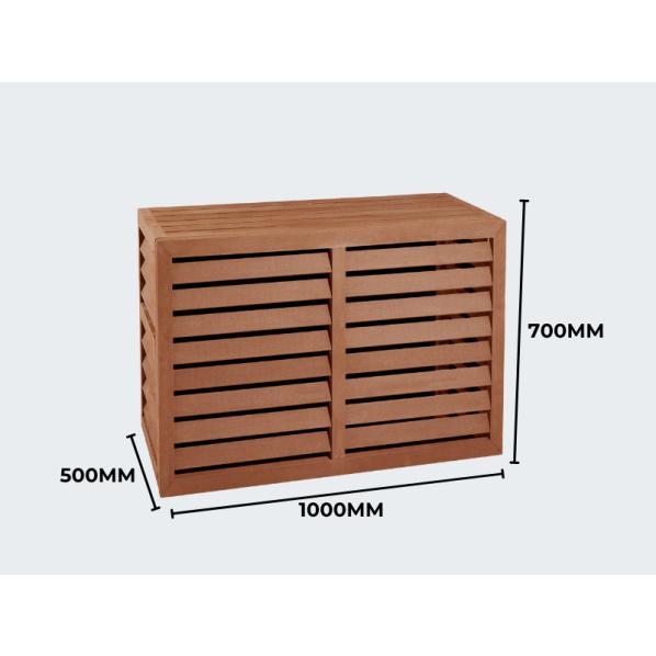 Evolar luftkonditionerings- och värmepumpshus Tropical Teak WPC S, 700x1000x500 MM