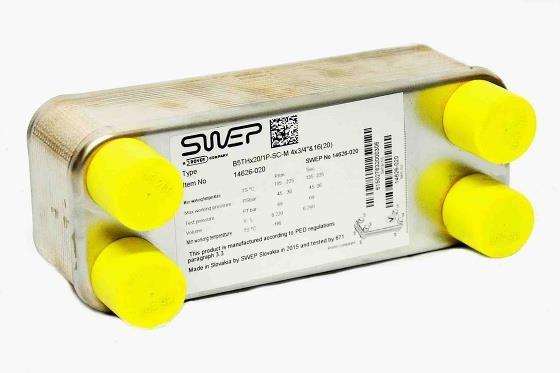 Échangeur de chaleur à plaques SWEP, B10THx20/1P-SC-M, 4x1"& 22U(20)