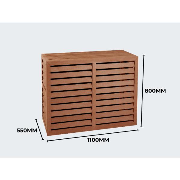 Evolar luftkonditionerings- och värmepumpshus Tropical Teak WPC M, 800x1100x550 MM