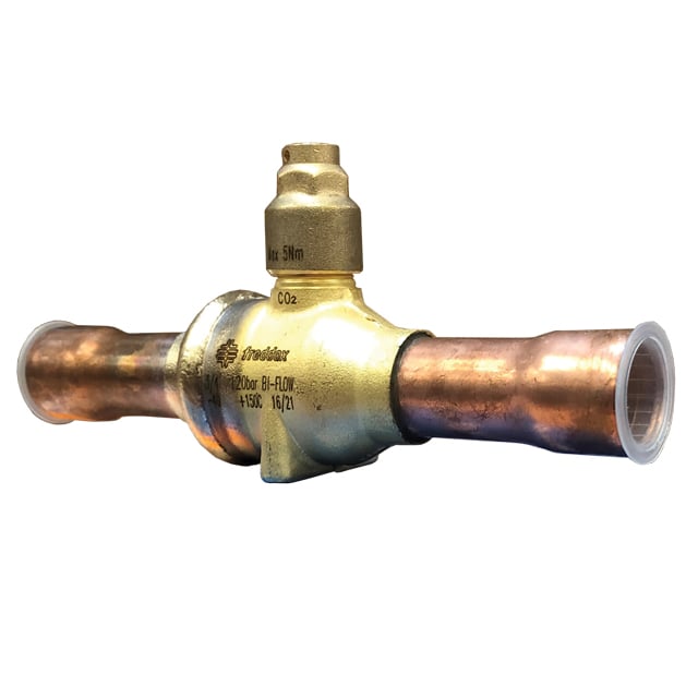 Totaline ball valve BV6 CO2 without Schrader, 3/4", solder connection, 120 bar