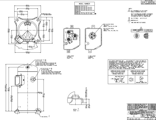 Compressor Copeland Scroll ZR61KCE-TFD 522, R22, R407C, 380 - 420 V