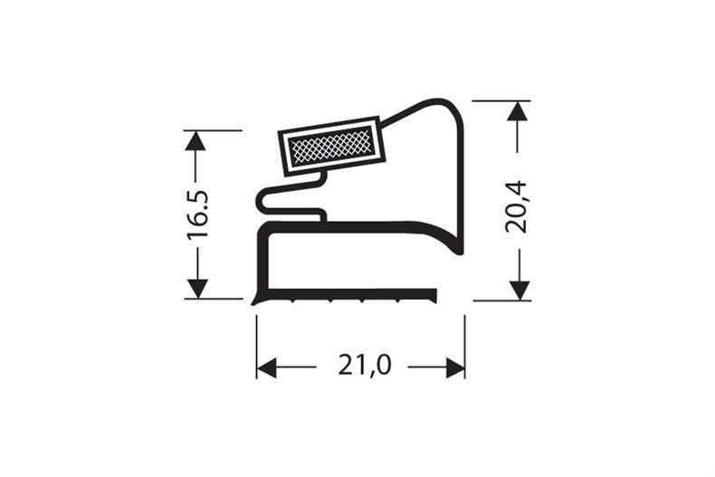 Perfil plano PVC blanco - L = 2,55 m con imán M25