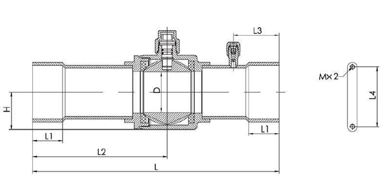 Kogelkraan met serviceaansluiting Sanhua - 5/8" (16 mm) ODF, kv 13,80, SBV(M)-JA5YHSY-1-S