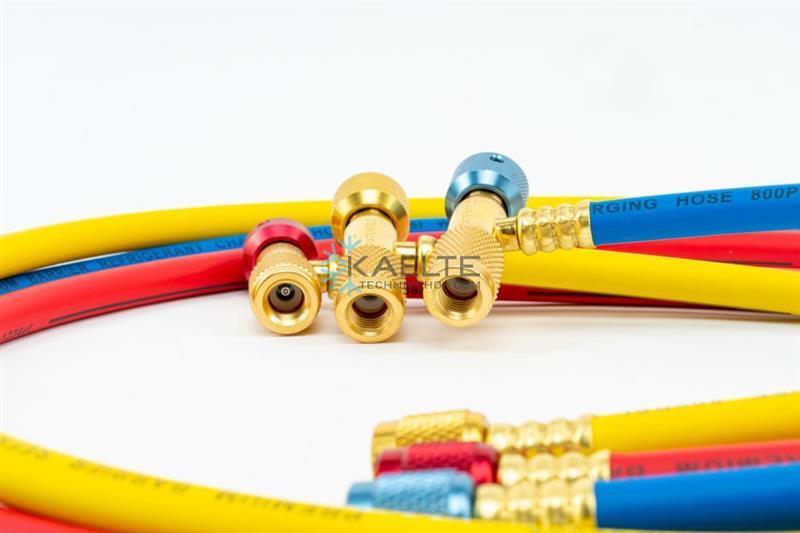 CPS 3-pack premium safety filling hoses (183 cm) with ¼ inch SAE FM + ¼ inch Safemate safety connection