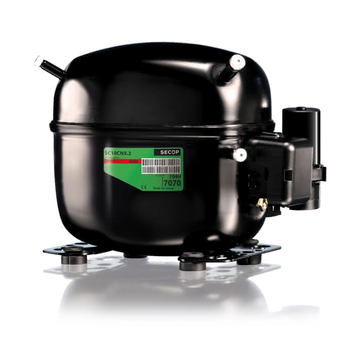 Sprężarka Secop w pełni hermetyczna tłokowa SC10DL Half Twin, R404A/R452A, 220V/50Hz