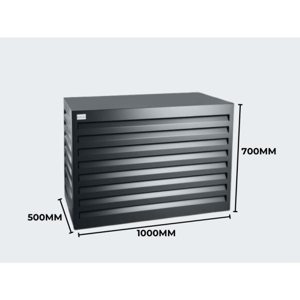 Evolar luftkonditionerings- och värmepumpshus Mörk antracit aluminium S, 700x1000x500 MM