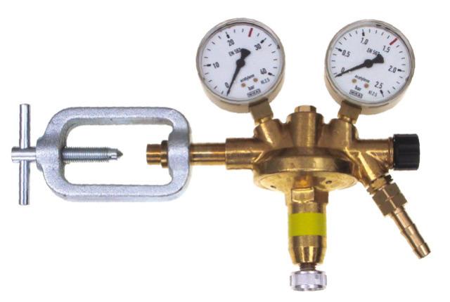 PERKEO acetylene cylinder pressure reducer, working pressure 0-1.5 bar
