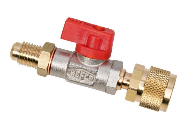 Refco 4661164 Kogelafsluiter rood met hendel CA-1/4" SAE-1/2" 20UNF R410