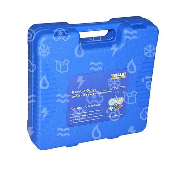 2-drożny manometr kolektorowy Value VMG-2-R600-B, R600 / R290, + wąż 3 x 120 cm