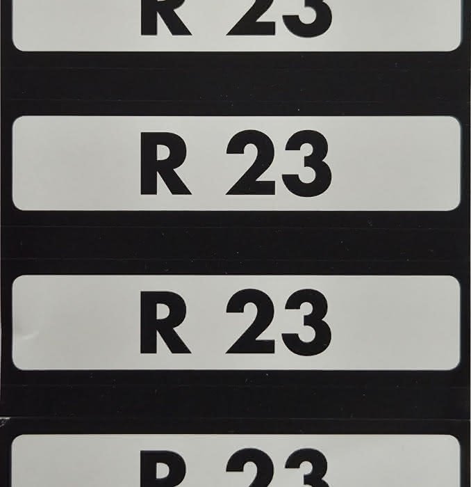 Placa de etiquetado R23, 10 unidades