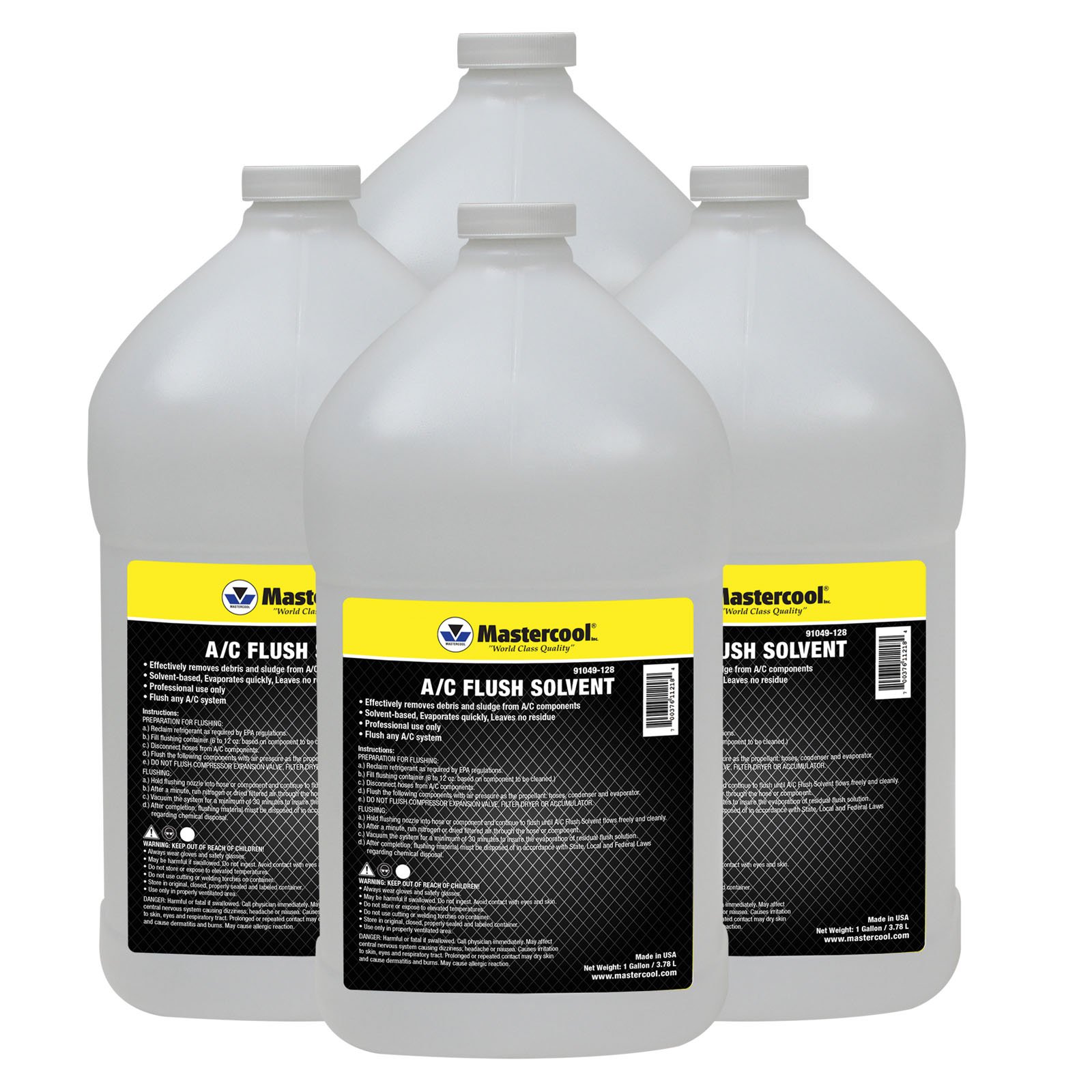 Oplosmiddel voor het doorspoelen van de airconditioning Mastercool 91049-128-4, 15,14 l (4 stuks x 1 gallon)
