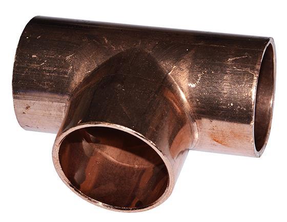 Reductor en T de Cu K65, interior/exterior/exterior, 2 1/8" x 1 5/8" x 2 1/8", 54x42x54mm