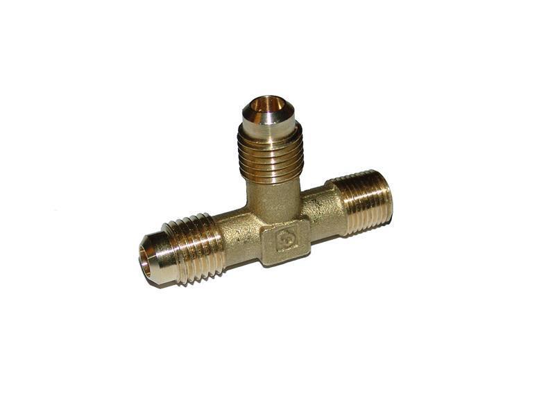 Conexión de latón - "T" -1/4" SAE x 1/4" SAE x 1/8" NPT