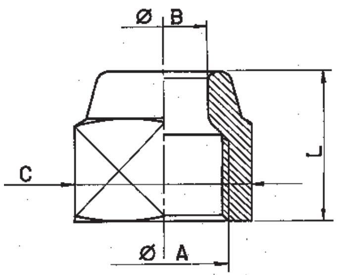 Dado svasato / dado per raccordo Filettatura 3/4 "SAE Dimensione foro 16 mm ITE NRS4-3/4x16mm