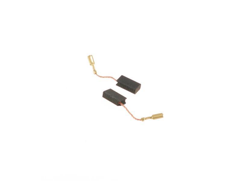 Motor brushes with braided copper wire and plug-in connection, individually drilled masks