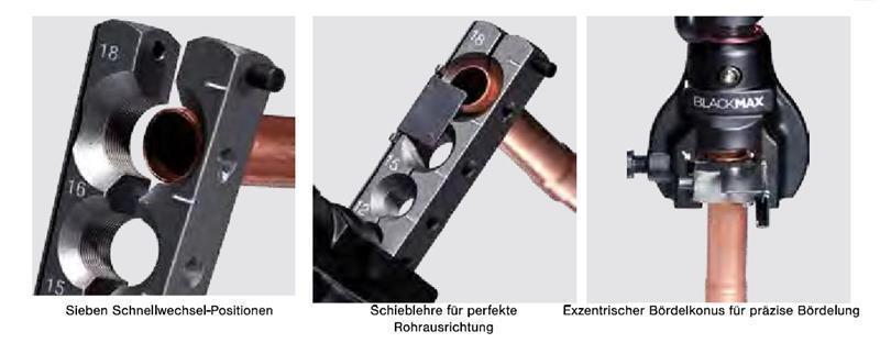 Abocardador excéntrico CPS (imperial) BFT 850, 7 posiciones (3/16", 1/4", 5/16", 3/8", 1/2", 5/8", 3/4" D.E.)