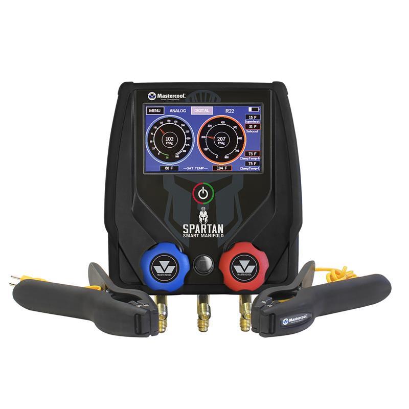 Raccordo di prova digitale a 2 vie SPARTAN con tubi flessibili ad alta pressione da 150 cm con connessioni standard e morsetto