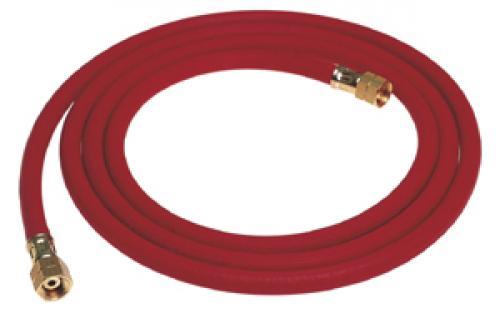 Manguera de acetileno PERKEO lista para montar (EN 559/ISO3821), MD - 20 bar, Ø6, L=5m, G3/8" LH x M10x1 LH