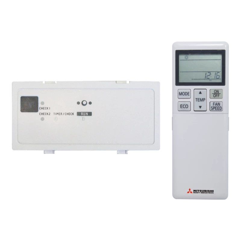 Klimaanlagen-Fernbedienung, LCD-Display, weißes Gehäuse, Empfängermodul, Mitsubishi Electric