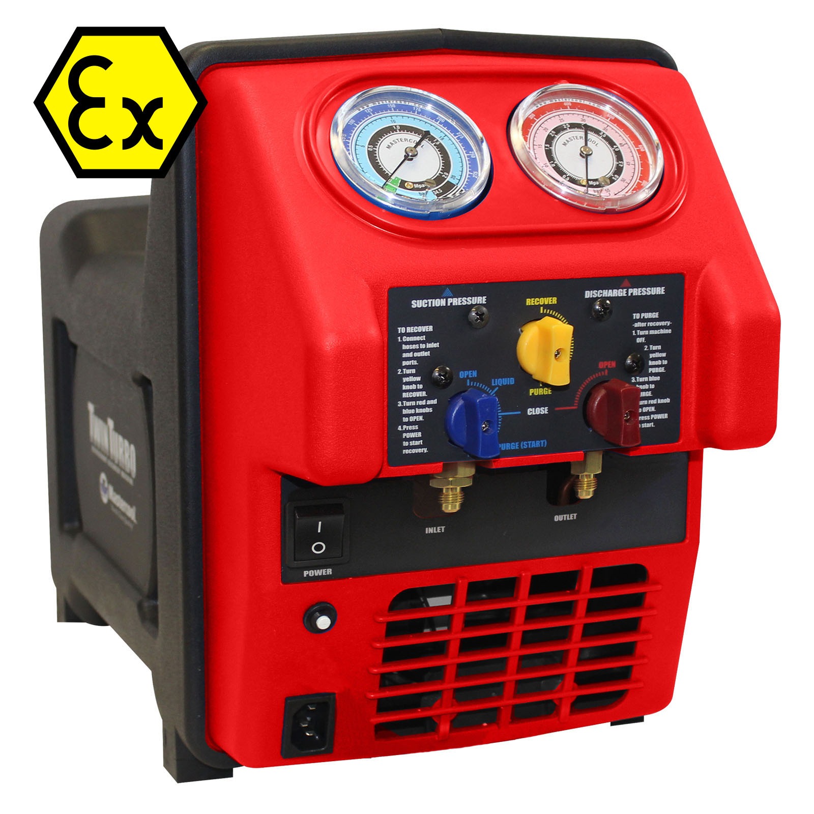 Urządzenie odciągowe Mastercool ATEX Do łatwopalnych czynników chłodniczych (np. R290, R600a, R32, R1234yf)