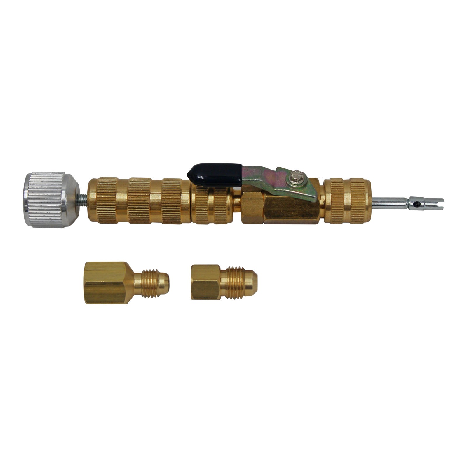 Attrezzo per valvola Schrader, smontatore del nucleo della valvola / scambiatore di valvole Schrader 1/4 "SAE+5/16 "SAE , 91498 Mastercool