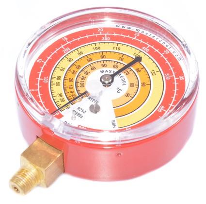 Manomètre haute pression - sec MC, 80 mm, RBH, R1270, R290, R600a