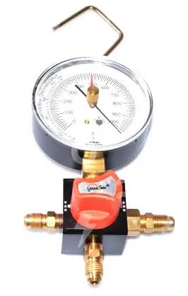 Vacuómetro con válvula SH, 0 - 100 kPa, conexión 3 x 1/4" SAE