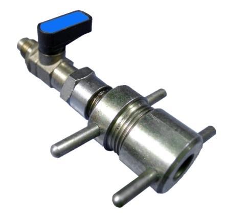 Hansen quick coupling, 1/4" NPT x 6 mm, with valve
