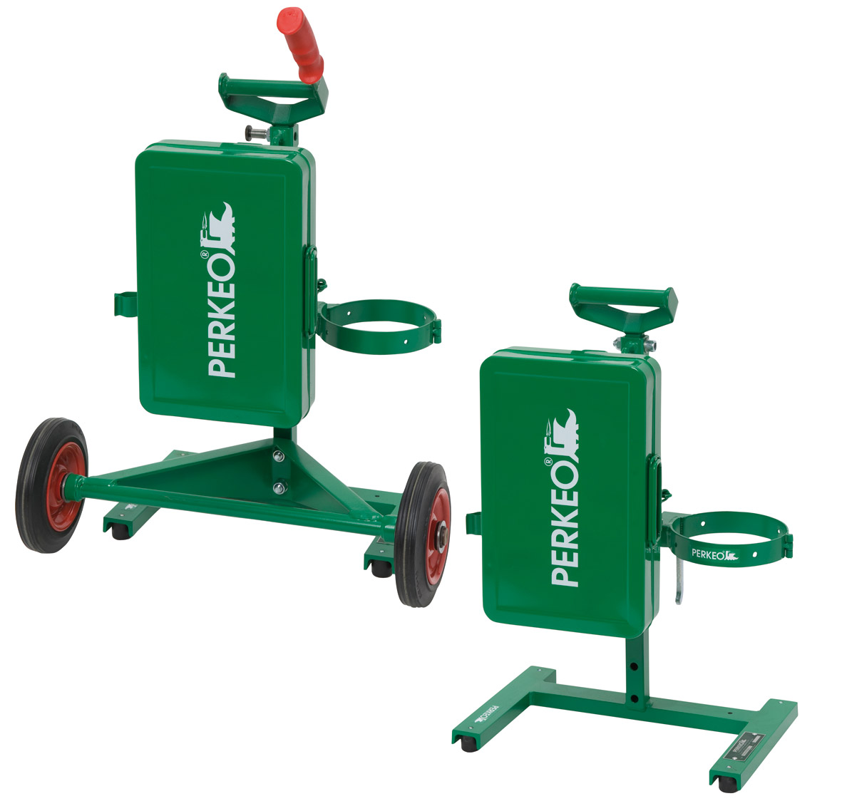 PERKEO assembly equipment rack, portable and mobile for 5 L acetylene cylinder & 5 L oxygen cylinder