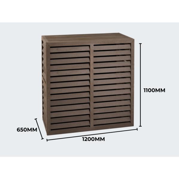 Evolar Climatisation & boîtier de pompe à chaleur Walnut Grey WPC L, 1100x1200x650 MM
